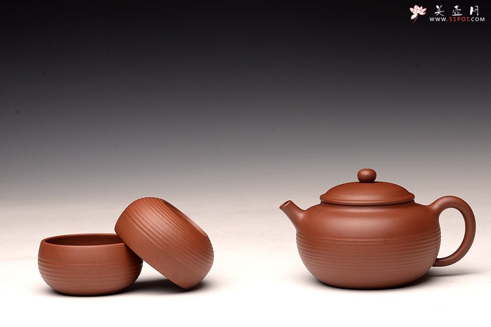 紫砂壶图片：于洪霞丙申夏全手作品 饱满圆润 率真线韵~ 做工精致 怡圆套组 - 美壶网