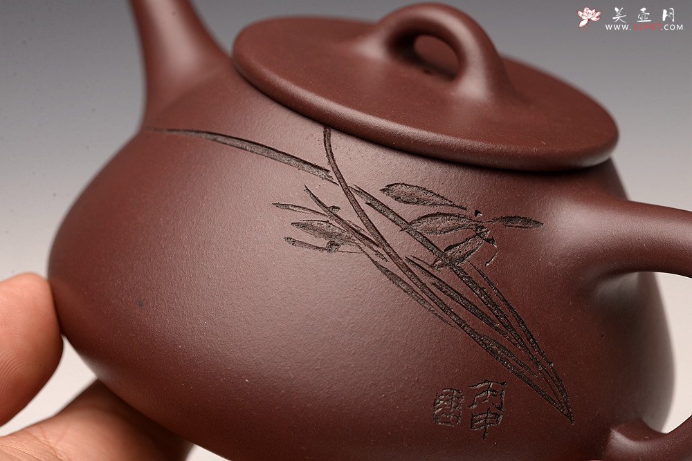 紫砂壶图片：梅骨兰香 全手子冶石瓢 骨肉均挺之精品 - 美壶网