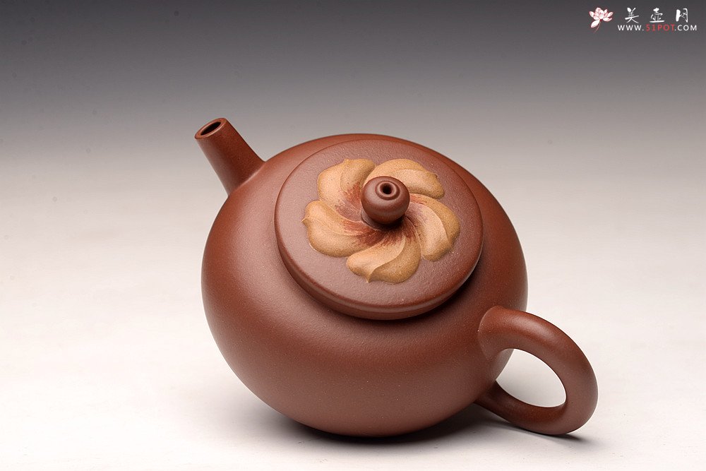 紫砂壶图片：优质底槽青 别具新意 全手锦上添花~ 炮管直流 - 美壶网