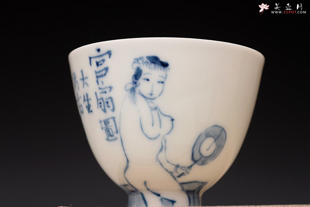 紫砂壶图片：大生（姜寅）玩瓷 朱新建系列 趣味十足 ~ 率性美人品茗对杯 不接受定做 - 美壶网