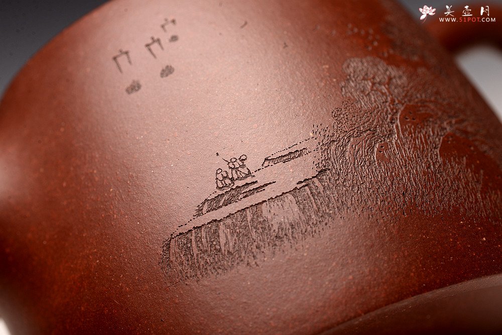 紫砂壶图片：通景山水 丰润挺拔  优质地槽青 全手大汉铎 - 美壶网