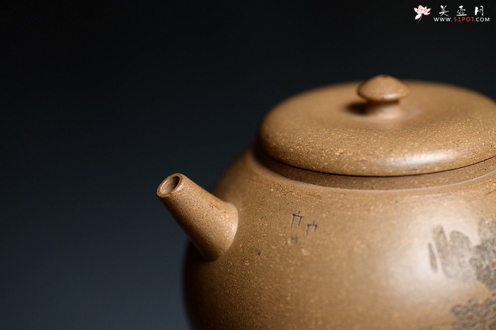 紫砂壶图片：摹古明式 优质老段泥 文气十足 细刻通景山水之全手圆韵 - 美壶网