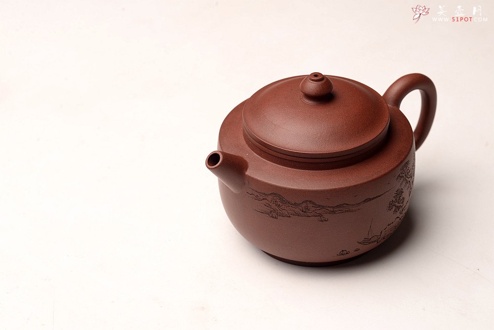 紫砂壶图片：朱牧清精致作品 宫灯 古朴文气 炮管直流 杀茶利器 - 美壶网