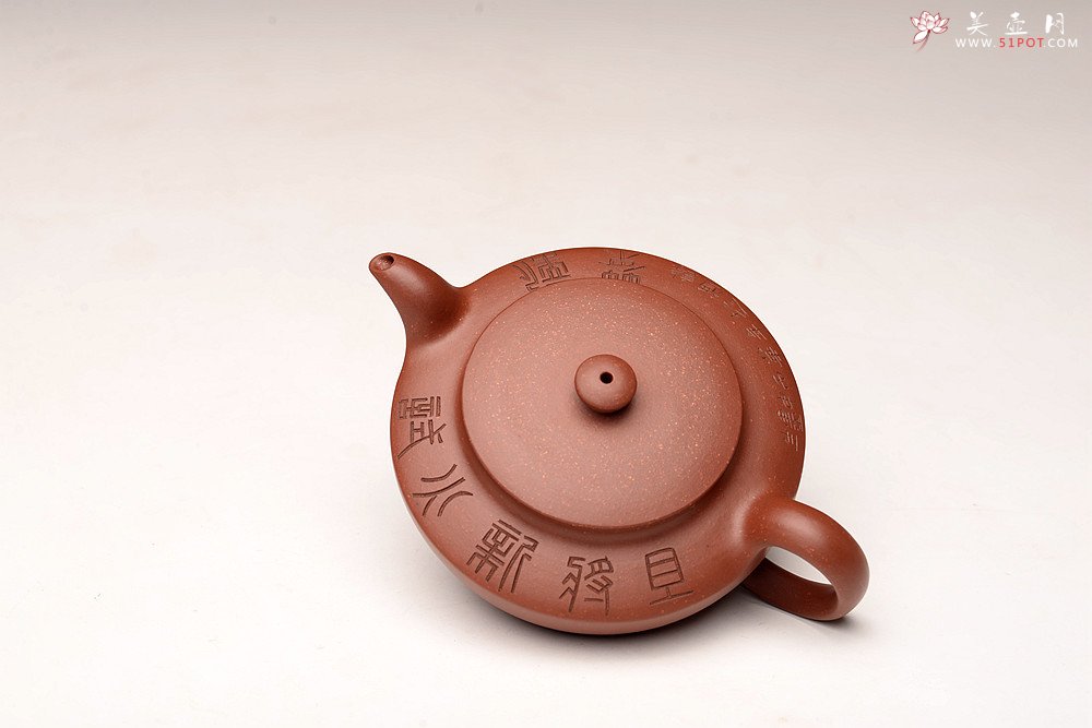 紫砂壶图片：美壶特惠 钱浩进步作品 线条优美 典雅大方 全手工单片拍打成型 汉扁 超高性价比 - 美壶网