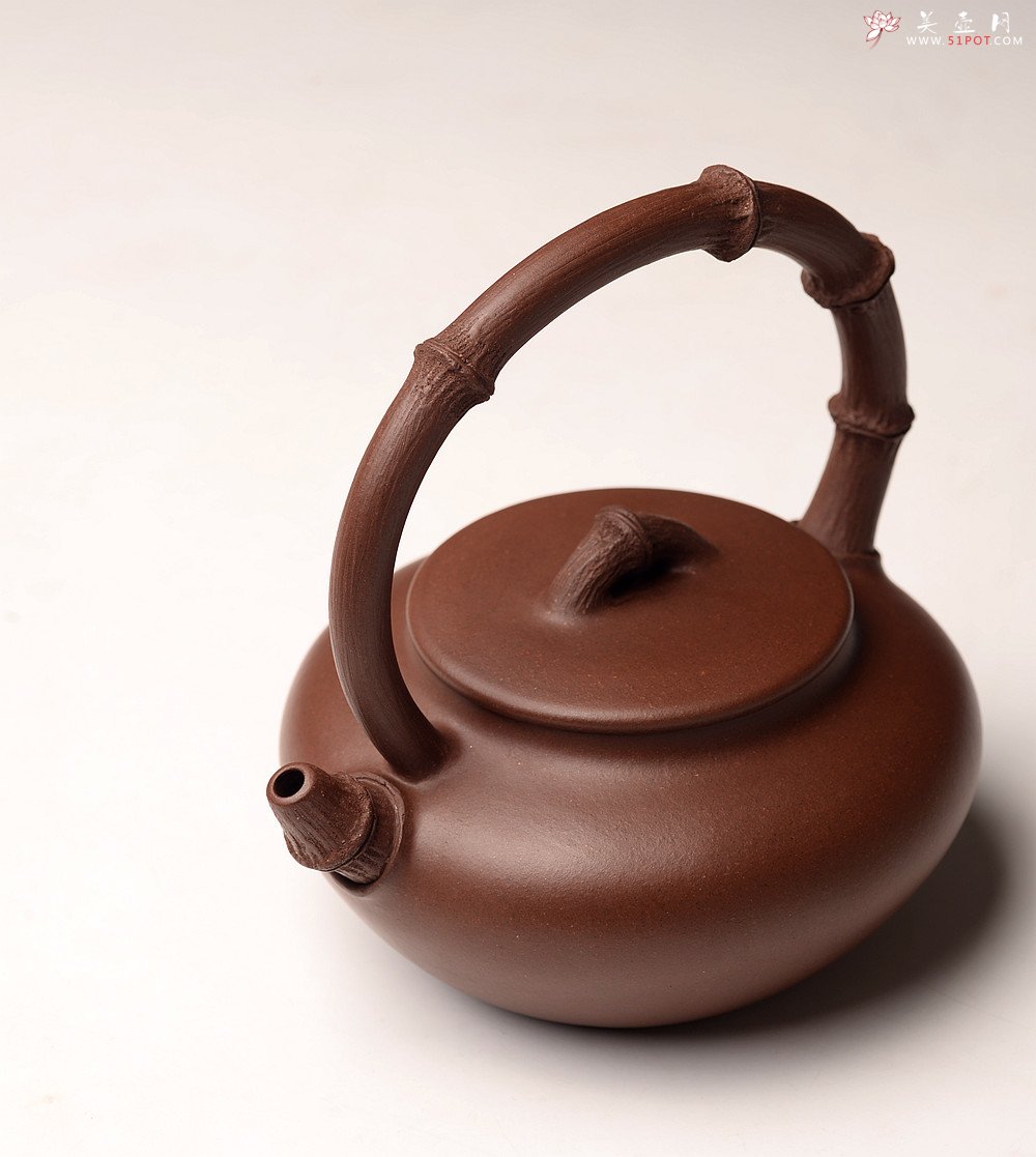 紫砂壶图片：沈秋伟丙申夏全手作品 饱满温润 气韵贯通 精品老紫泥 竹影 - 美壶网