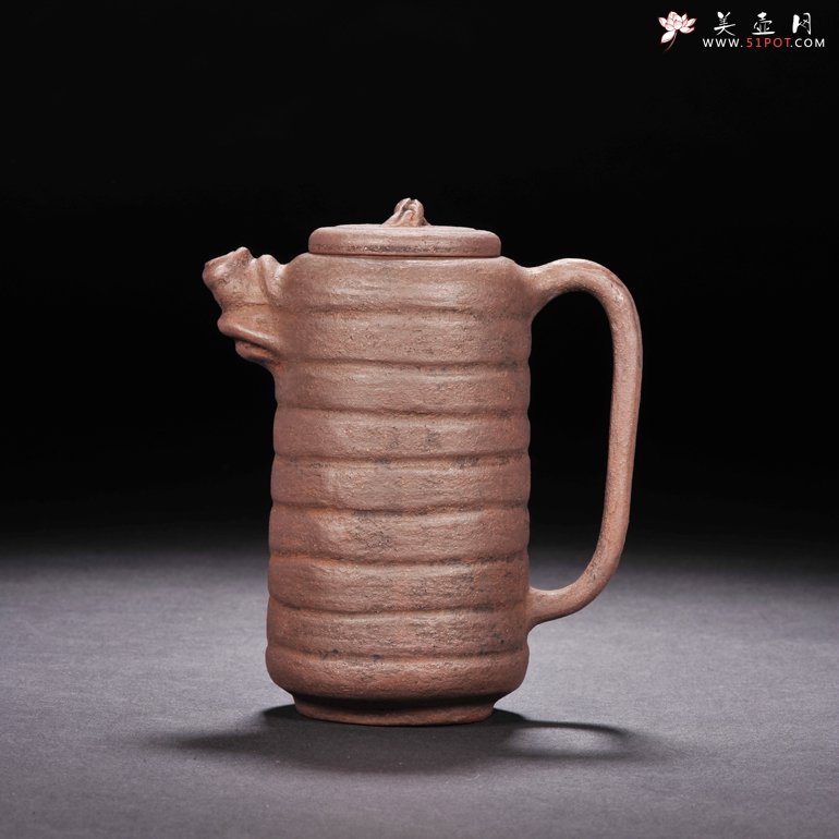 紫砂壶图片：盘泥调条壶 - 美壶网