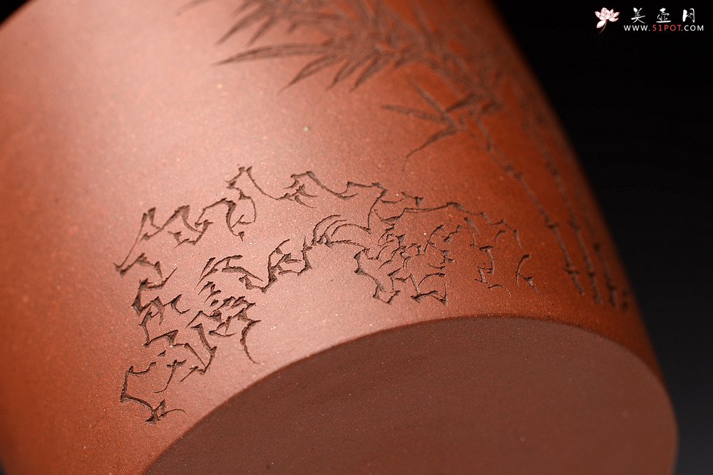 紫砂壶图片：詹黎明丙申秋全手新作 贤提 颇具难度 高路精刻 挺拔 - 美壶网