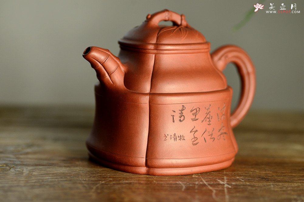 紫砂壶图片：朱牧清新作 豪放大气 不拘小节 大品竹鼎 - 美壶网