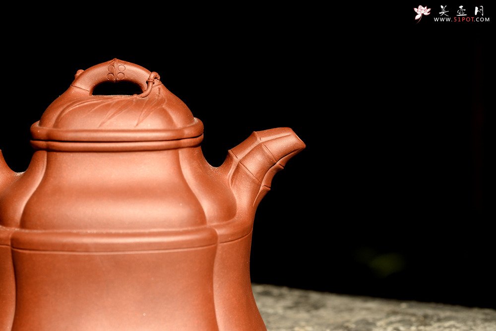 紫砂壶图片：朱牧清新作 豪放大气 不拘小节 竹鼎 - 美壶网