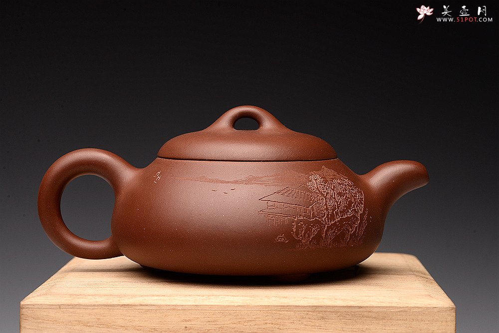 紫砂壶图片：朱牧清新作  张弛有度 工整温润 汉棠石瓢 - 美壶网