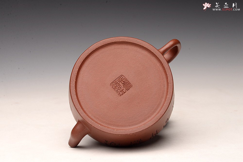 紫砂壶图片：美壶特惠 贾杰全手作品 文气涅盘 古朴大方 墨生装饰 - 美壶网