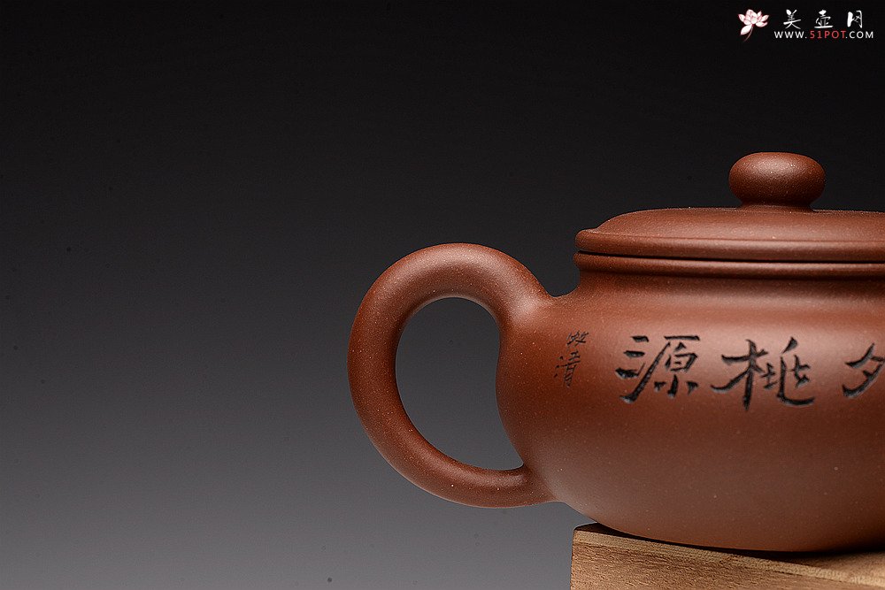紫砂壶图片：朱牧清新作 形神兼备 传统经典 扁腹 - 美壶网