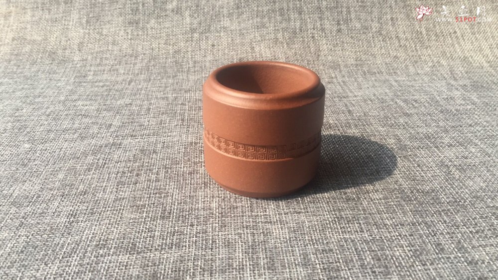 紫砂壶图片：回纹杯 清水泥 - 美壶网