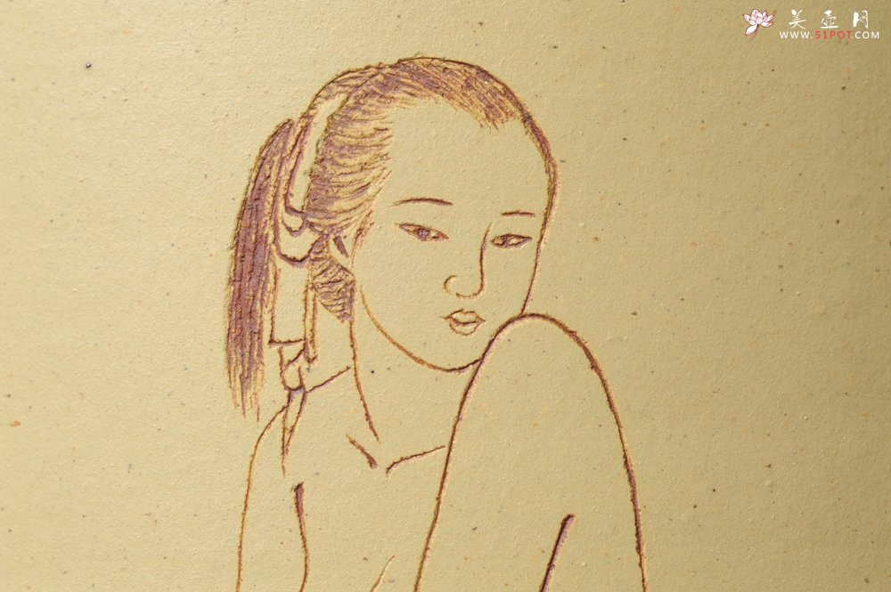 紫砂壶图片：出水芙蓉 清雅笔筒 自品 - 美壶网