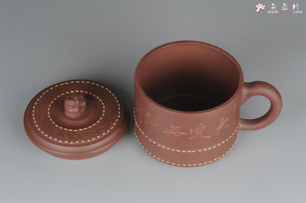 紫砂壶图片：美杯特惠 瑞狮杯 好料精工盖杯 - 美壶网