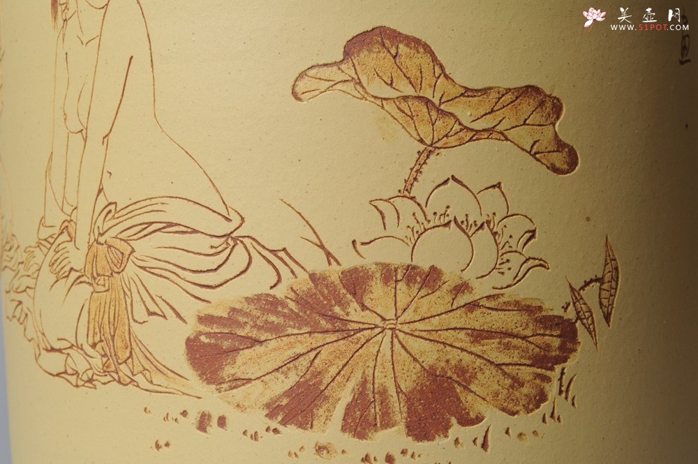 紫砂壶图片：出水芙蓉 清雅笔筒 自品 - 美壶网