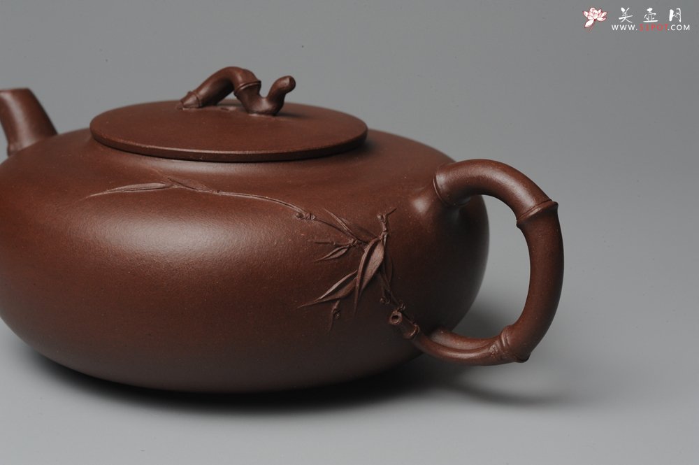 紫砂壶图片：原创全手工紫竹 收藏佳作 - 美壶网