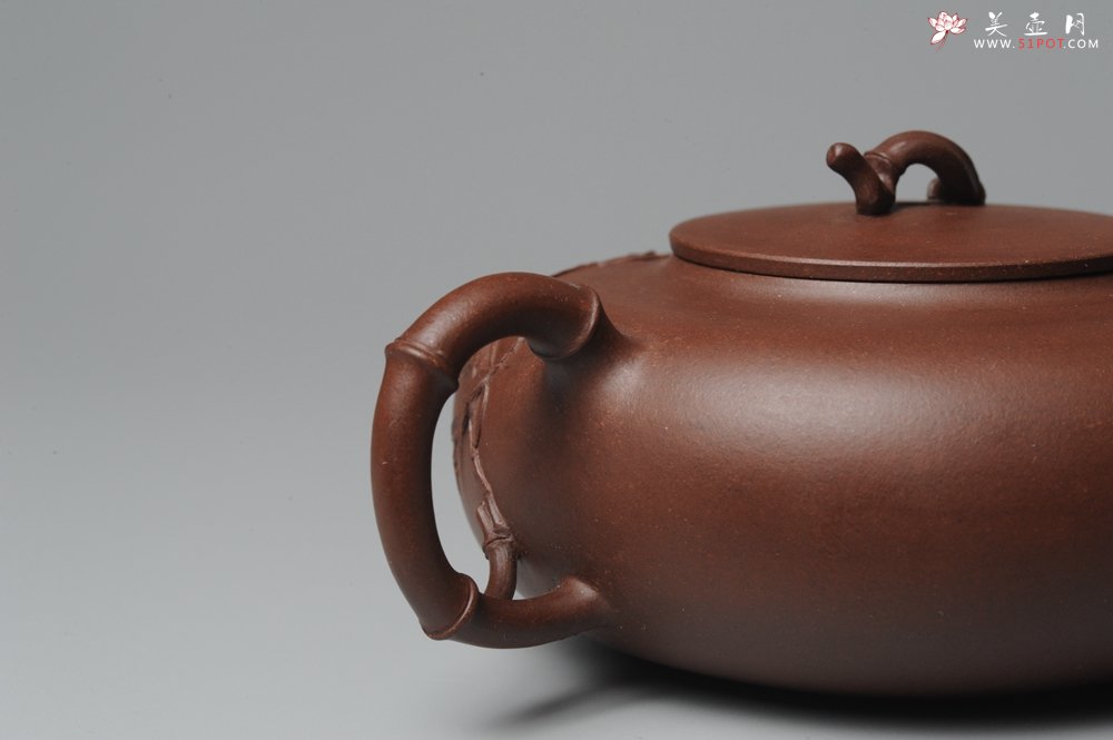 紫砂壶图片：原创全手工紫竹 收藏佳作 - 美壶网