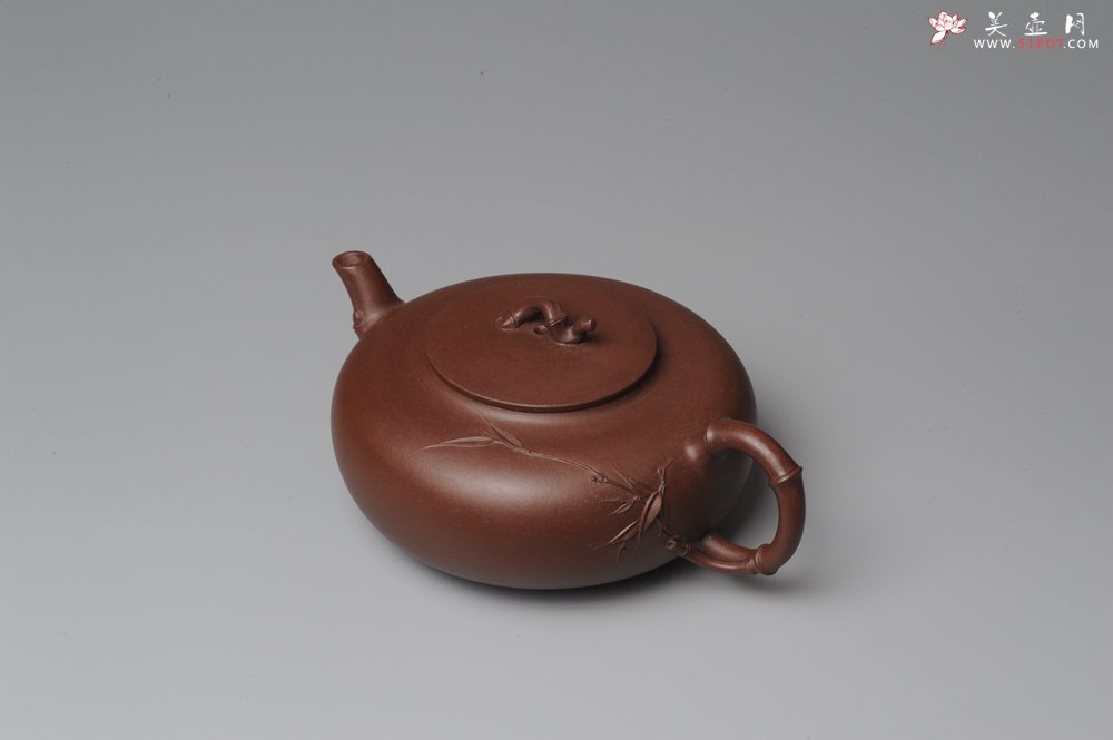 紫砂壶图片：原创全手工紫竹 收藏佳作 - 美壶网