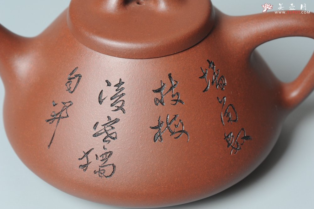 紫砂壶图片：袁冠定文气装饰 全手工子冶石瓢 - 美壶网