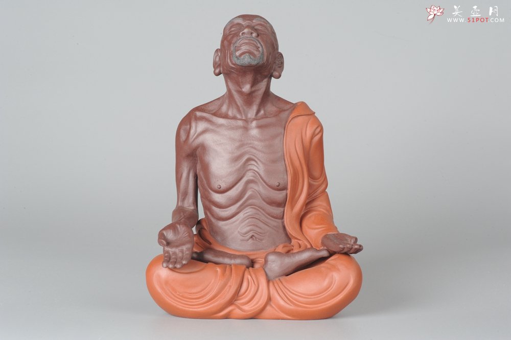 紫砂壶图片：静观罗汉 醉泥人郑玉阳精品雕塑 大号精品 - 美壶网