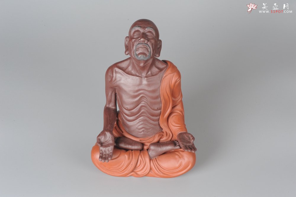 紫砂壶图片：静观罗汉 醉泥人郑玉阳精品雕塑 大号精品 - 美壶网