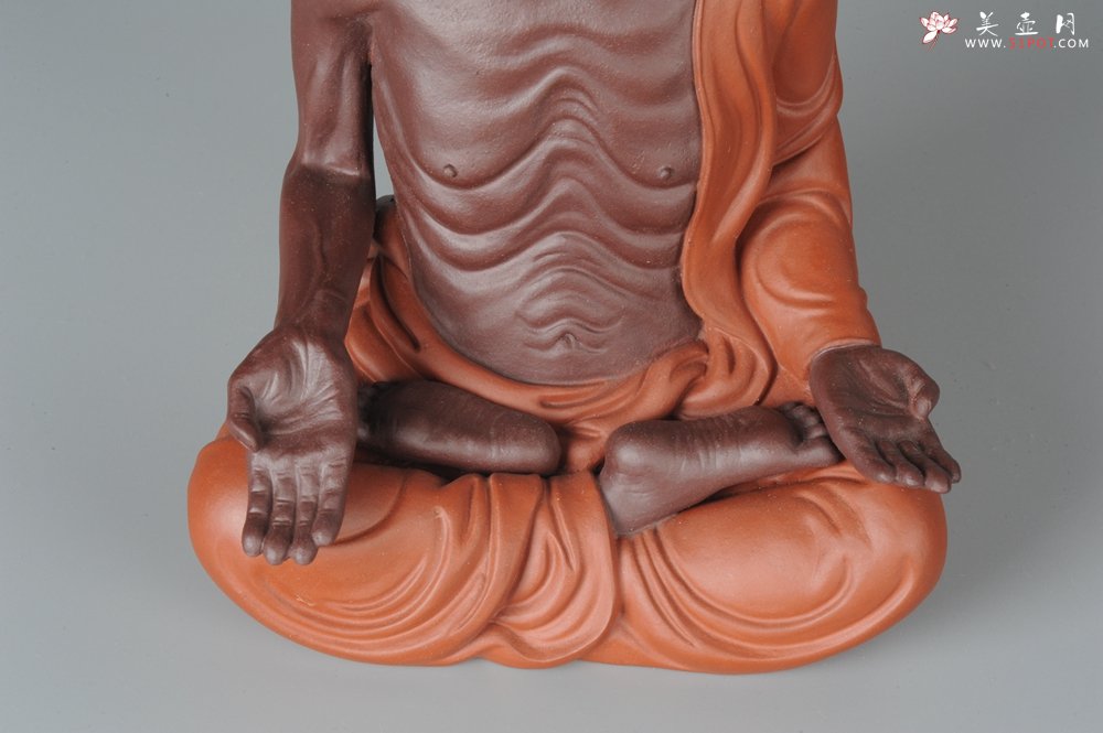 紫砂壶图片：静观罗汉 醉泥人郑玉阳精品雕塑 大号精品 - 美壶网