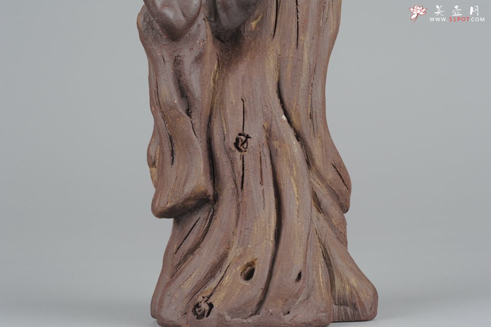 紫砂壶图片：大号树桩达摩 神态生动 精致茶宠 - 美壶网