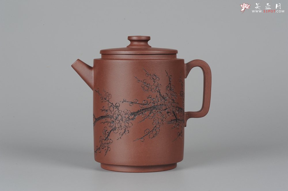 紫砂壶图片：助理美术师唐文全手作品 圆础 助理工艺美术师袁德波刻绘 - 美壶网