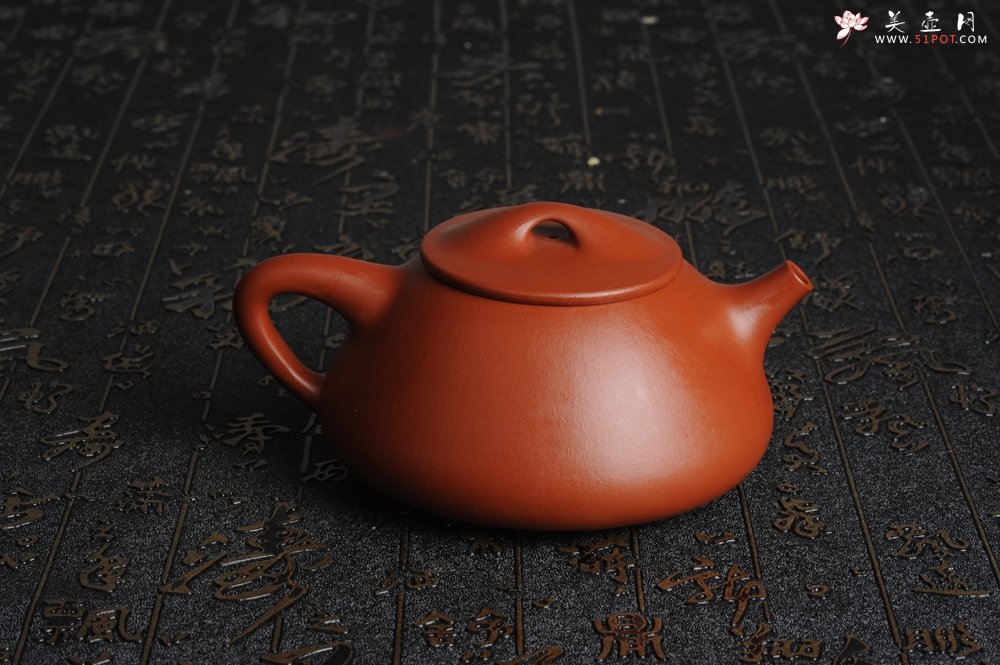 紫砂壶图片：百分百全手工优质朱泥石瓢壶 - 美壶网