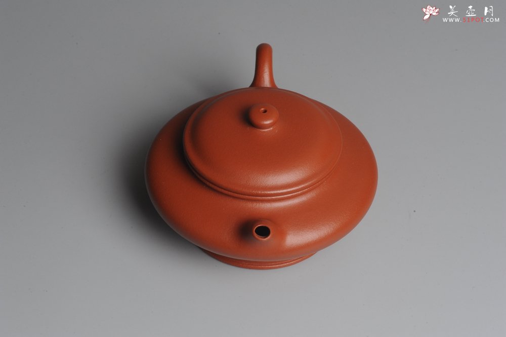 紫砂壶图片：美壶特惠 小红泥虚扁 - 美壶网