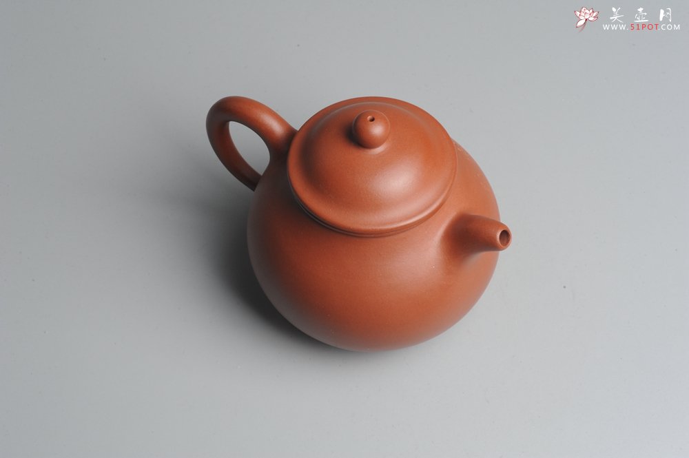 紫砂壶图片：全手工小红泥端庄秀美潘壶 - 美壶网
