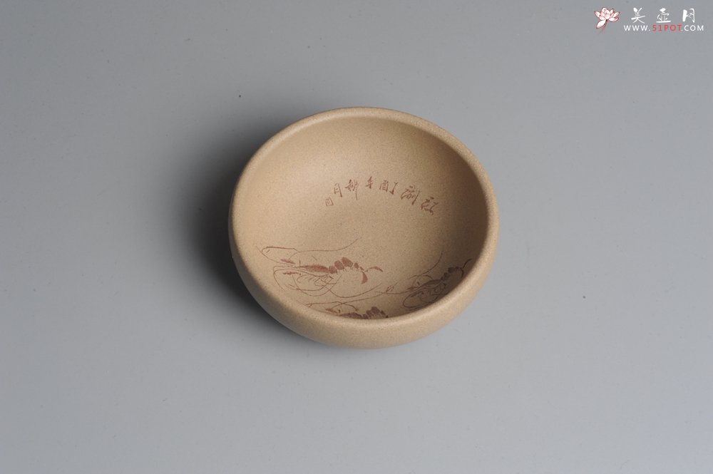 紫砂壶图片：精品美杯 戏虾主人杯品茗杯 适合把玩 - 美壶网