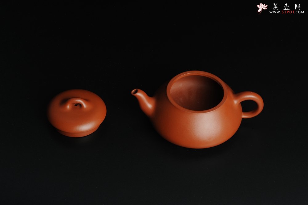 紫砂壶图片：美壶特惠 非铁红色素泥 优质朱泥端庄秀雅汉棠石瓢 - 美壶网