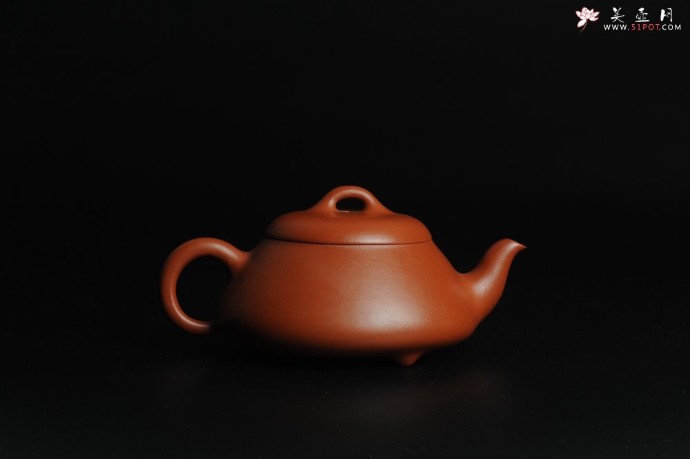 紫砂壶图片：美壶特惠 非铁红色素泥 优质朱泥端庄秀雅汉棠石瓢 - 美壶网