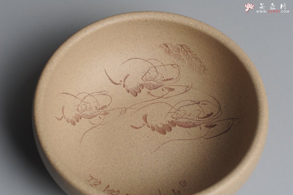 紫砂壶图片：精品美杯 戏虾主人杯品茗杯 适合把玩 - 美壶网