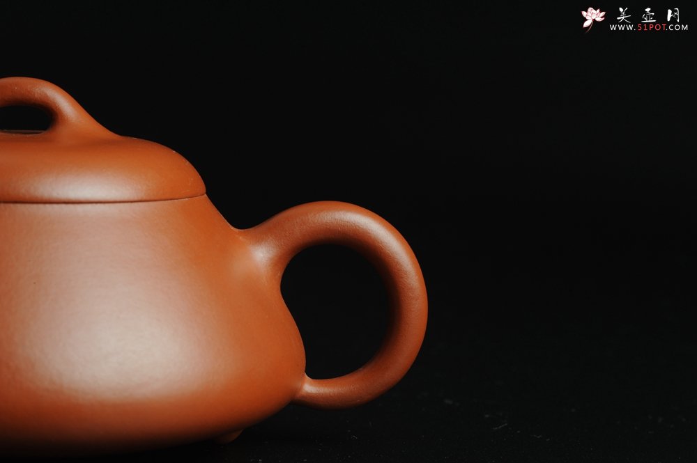 紫砂壶图片：美壶特惠 非铁红色素泥 优质朱泥端庄秀雅汉棠石瓢 - 美壶网