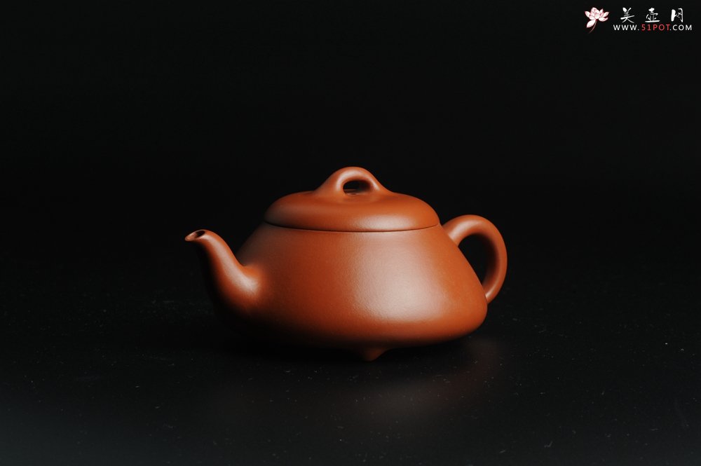 紫砂壶图片：美壶特惠 非铁红色素泥 优质朱泥端庄秀雅汉棠石瓢 - 美壶网
