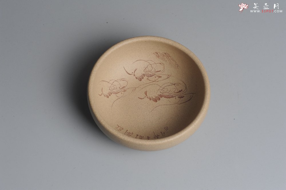 紫砂壶图片：精品美杯 戏虾主人杯品茗杯 适合把玩 - 美壶网