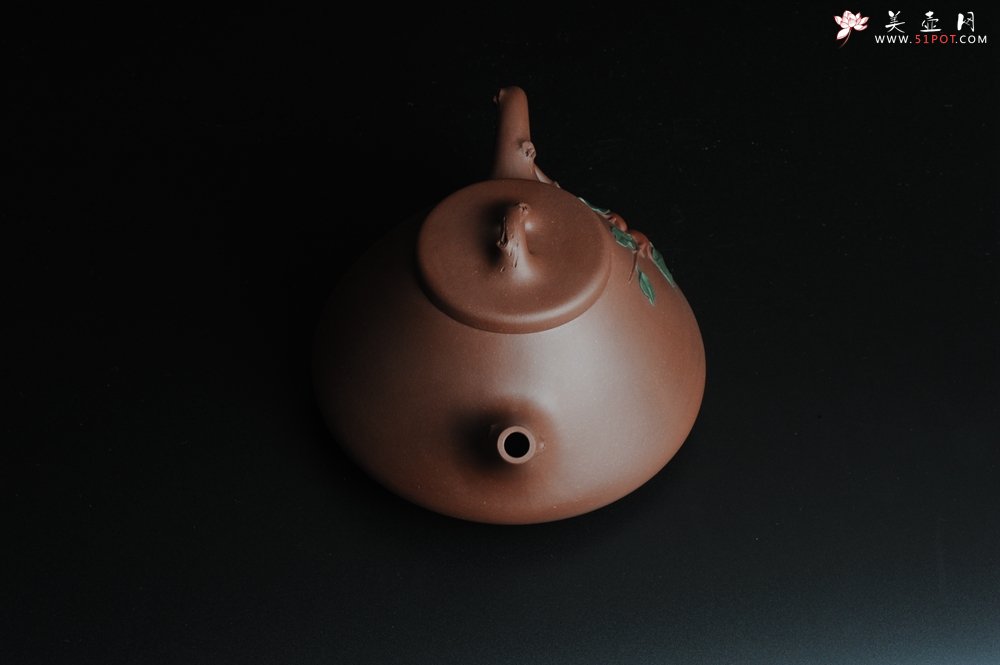 紫砂壶图片：难得老拼紫 全手春华秋实-子冶石瓢 逼真生动 - 美壶网