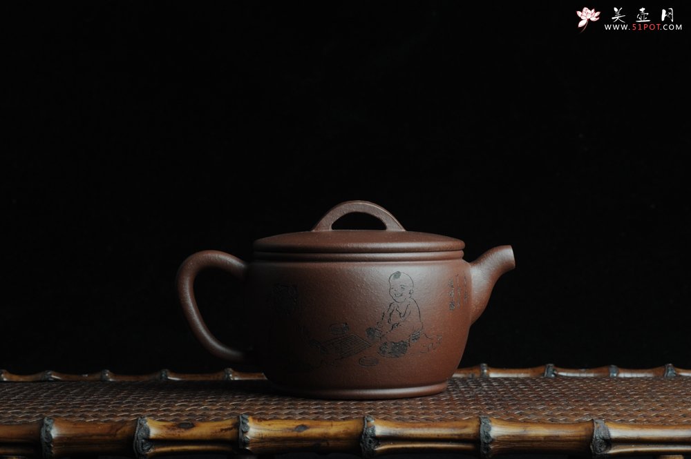 紫砂壶图片：美壶特惠 优质紫泥汉瓦 陈俊儒精心装饰 唯吾德馨 - 美壶网