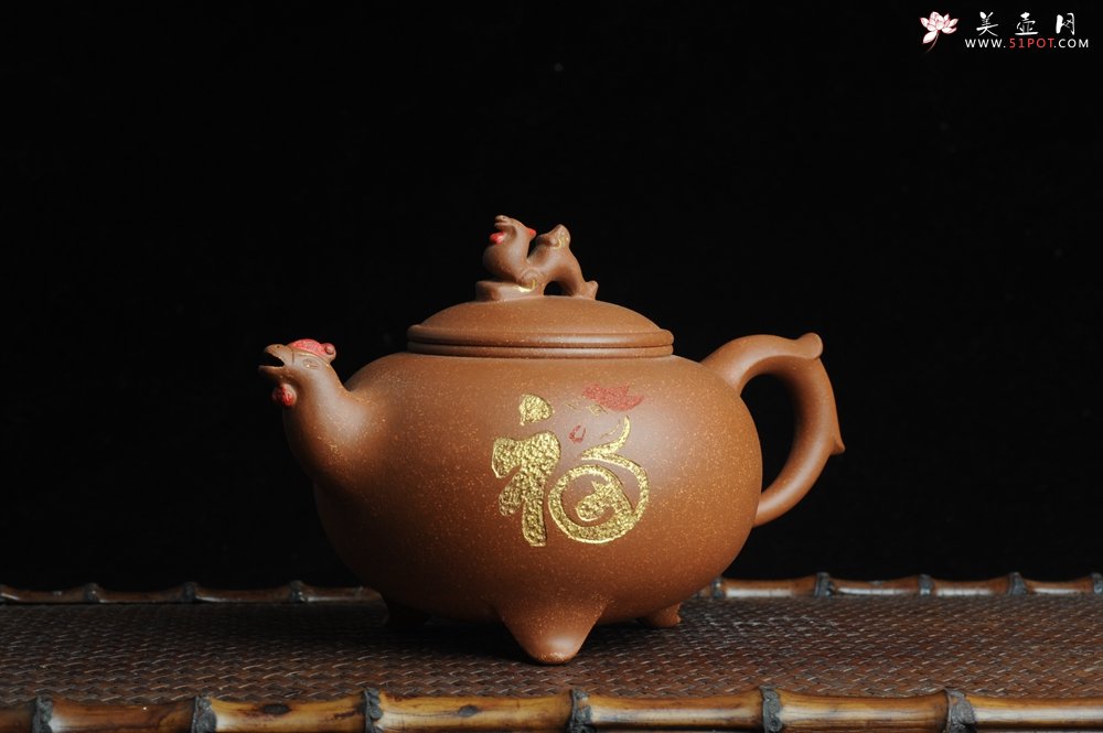 紫砂壶图片：美壶特惠 金鸡纳福 寓意吉祥富贵 - 美壶网