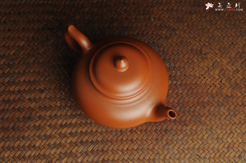 紫砂壶图片：美壶特惠 非铁红色素泥 优质朱泥笑樱壶 - 美壶网