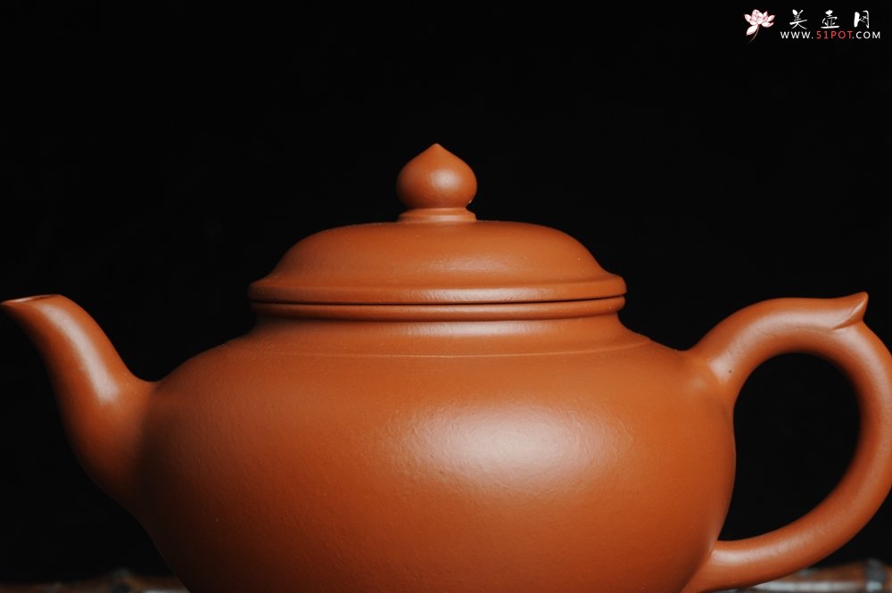 紫砂壶图片：美壶特惠 非铁红色素泥 优质朱泥笑樱壶 - 美壶网
