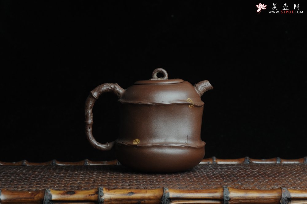 紫砂壶图片：口盖有难度 别具心意 清趣逸品~ 原创全手斑竹 - 美壶网