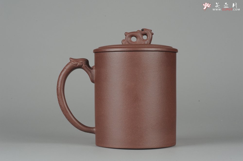 紫砂壶图片：美杯年底特惠 优质紫泥龙行天下盖杯 - 美壶网