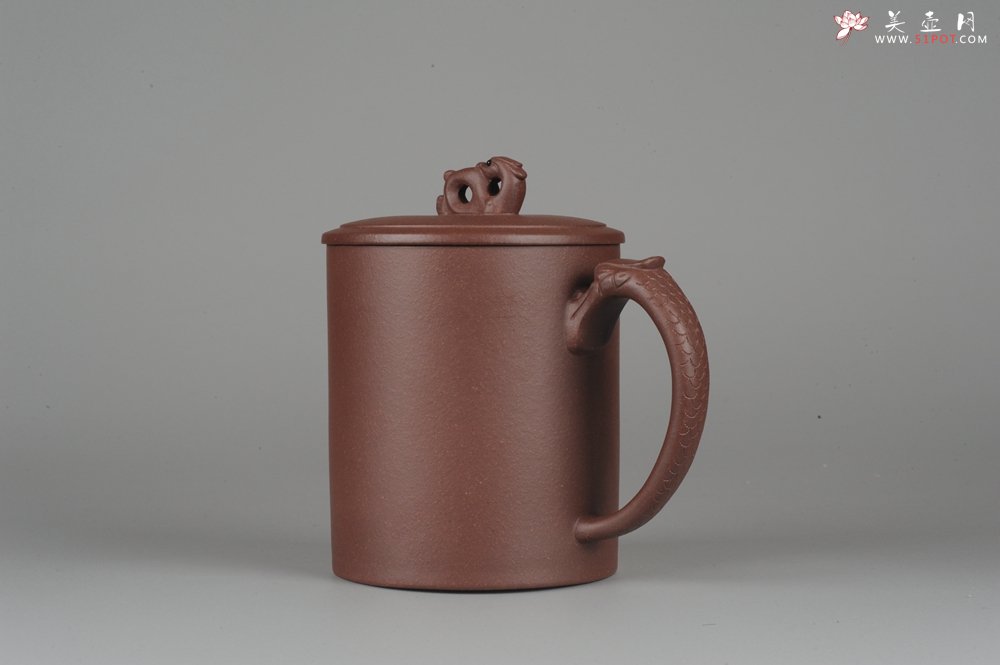 紫砂壶图片：美杯年底特惠 优质紫泥龙行天下盖杯 - 美壶网