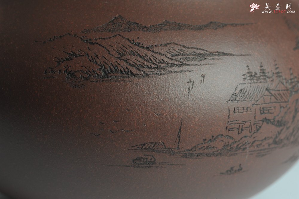 紫砂壶图片：美壶特惠 做工精致山水道洪圆珠 饱满漂亮 出水暴爽  - 美壶网