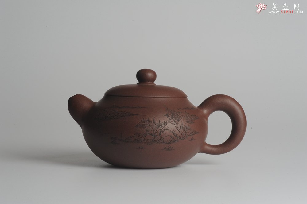 紫砂壶图片：美壶特惠 做工精致山水道洪圆珠 饱满漂亮 出水暴爽  - 美壶网