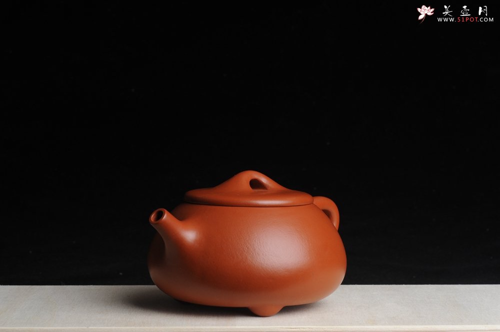 紫砂壶图片：美壶特惠 非铁红色素泥优质朱泥满瓢 平盖石瓢 - 美壶网